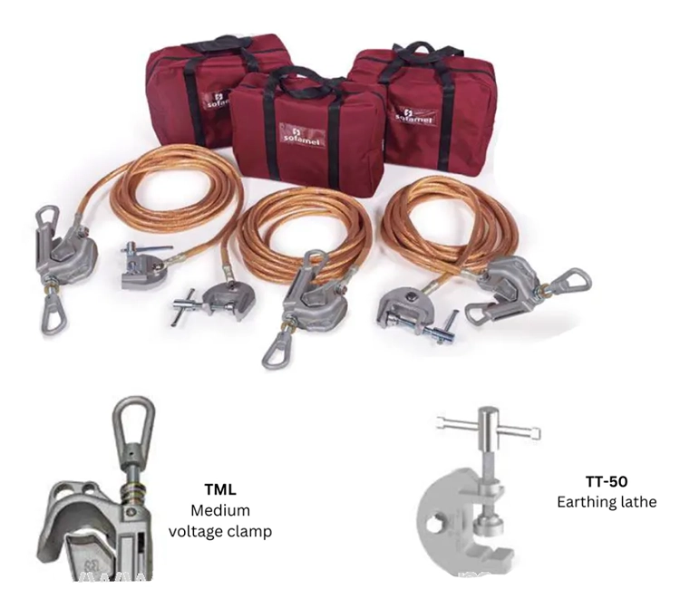 Bộ Tiếp Địa Và Bảo Vệ Ngắn Mạch SOFAMEL 663 PATL-TML – Kẹp TML Ø10–70mm, Cáp 50–150mm²