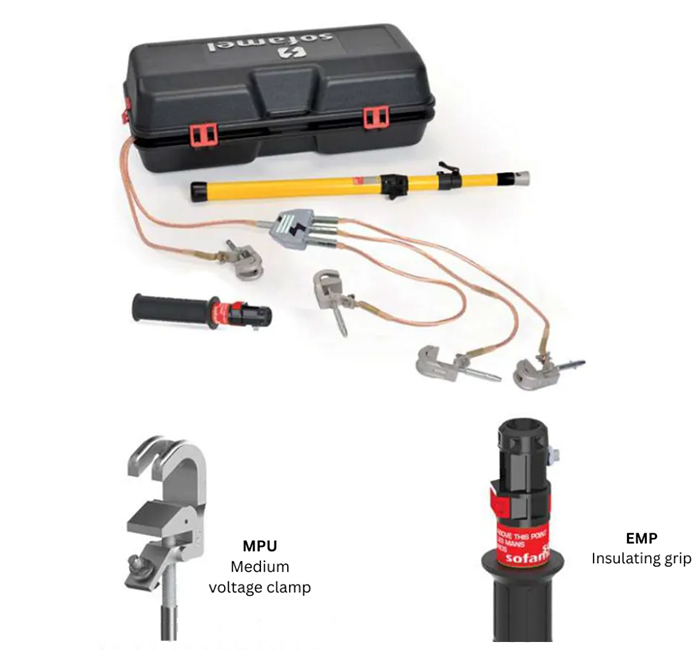 Bộ Tiếp Địa Và Bảo Vệ Ngắn Mạch SOFAMEL PATCPF-MPU – 3 Kẹp MPU/B + MPU/H Cho Trạm Trung Thế