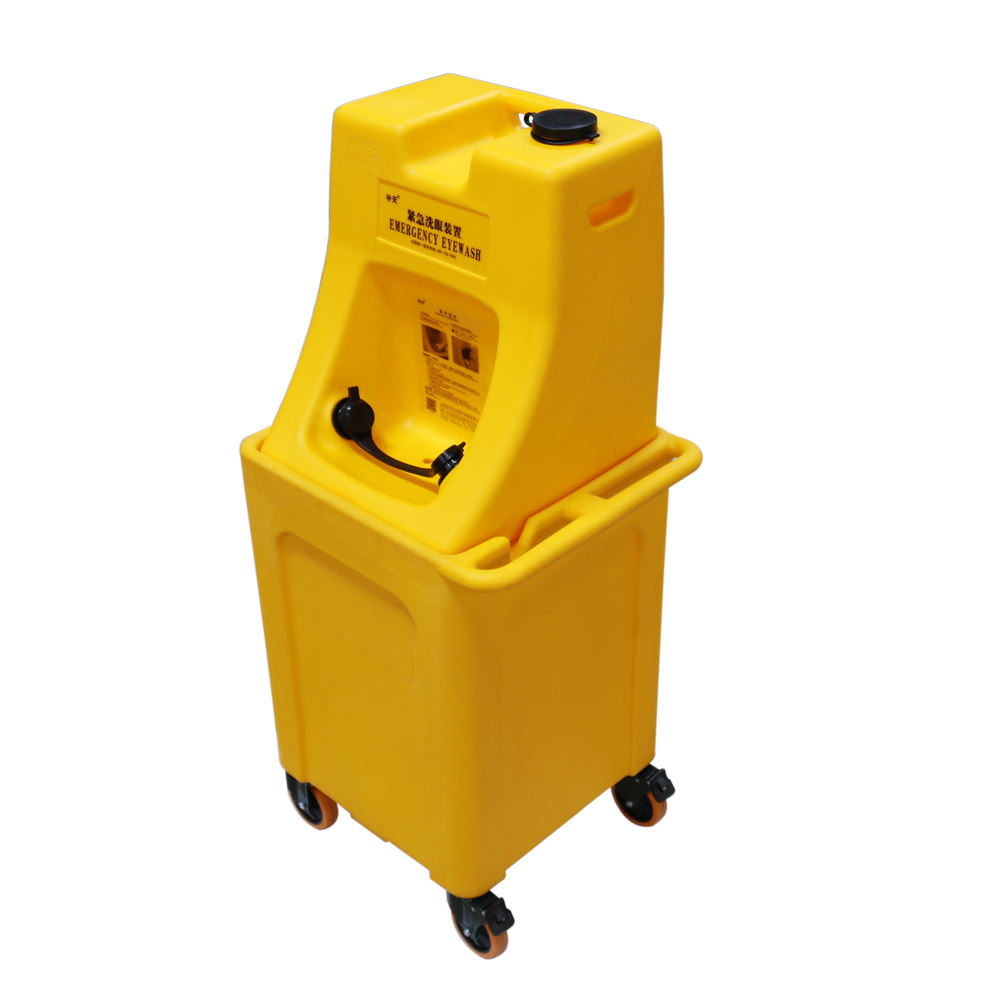 Bồn rửa mắt khẩn cấp di động WJH0985 | Bồn 75L, xe đẩy 190L, không cần lắp đặt