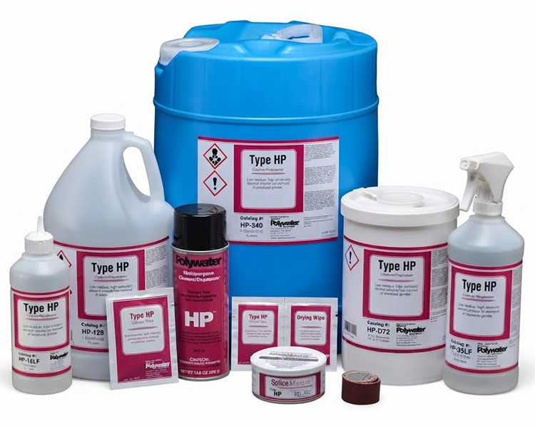 Polywater Type HP: Dung môi tẩy rửa đa năng cho làm măng sông, đầu cáp và bảo trì thiết bị điện