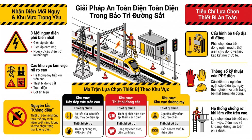 Giải pháp thiết bị an toàn điện cho công tác bảo trì đường sắt