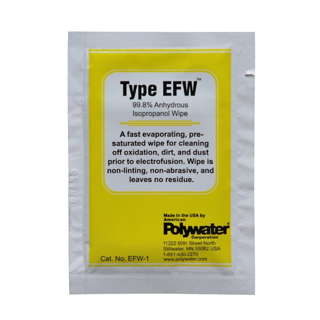 Khăn lau cồn Polywater EFW-1 – Giải pháp làm sạch ống PE trước khi hàn điện trở và hàn đối đầu
