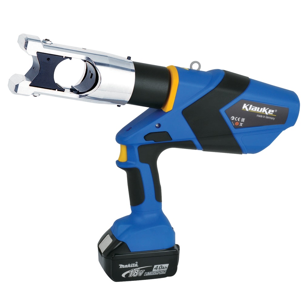 Kìm bấm cos thủy lực Klauke EK120 U: lực ép 120kN, bấm đến 400mm², chỉ nặng 6,2kg, đầu hở xoay 360°