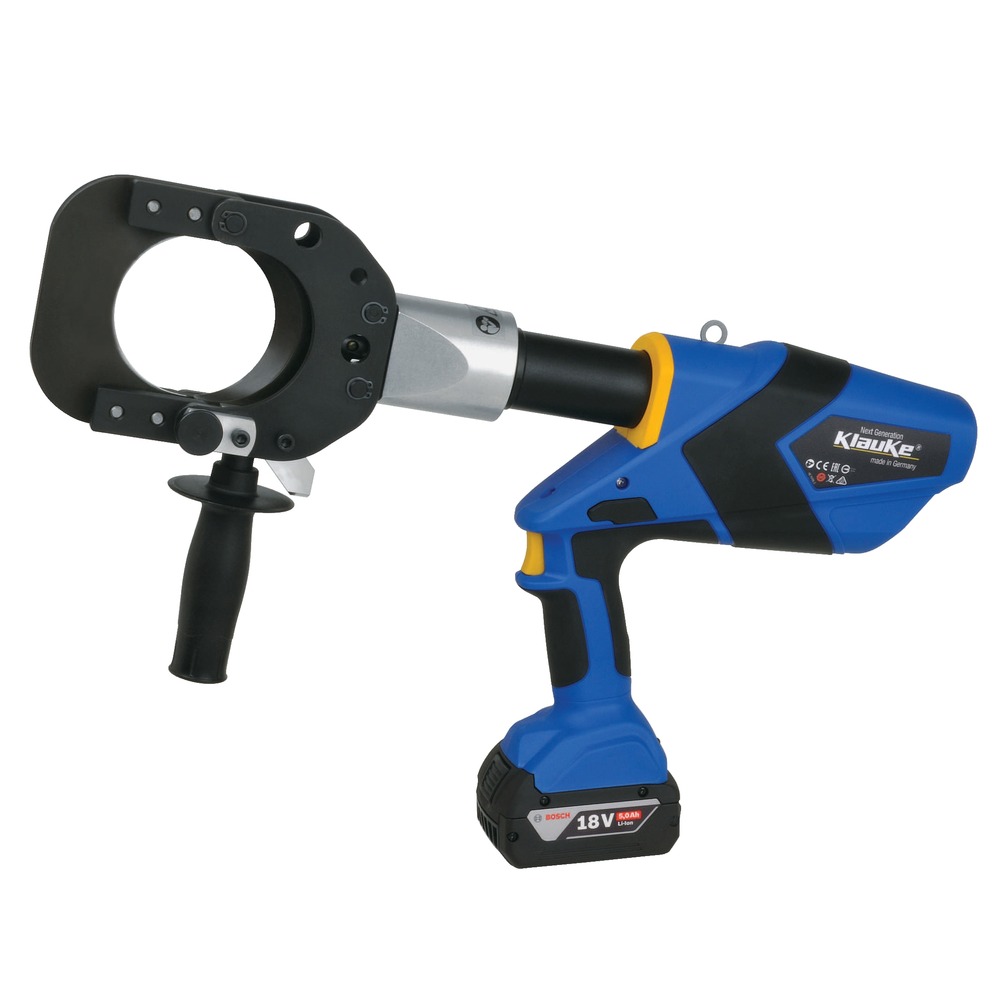 Klauke ESG 85: Kìm cắt cáp thủy lực dùng pin Ø85 mm, đầu kín, nhẹ 6,8 kg