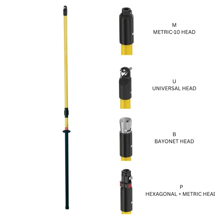 Sào thao tác nối ghép cách điện Sofamel BMAI – 2 đoạn, Ø32mm, đầu thao tác tùy chọn