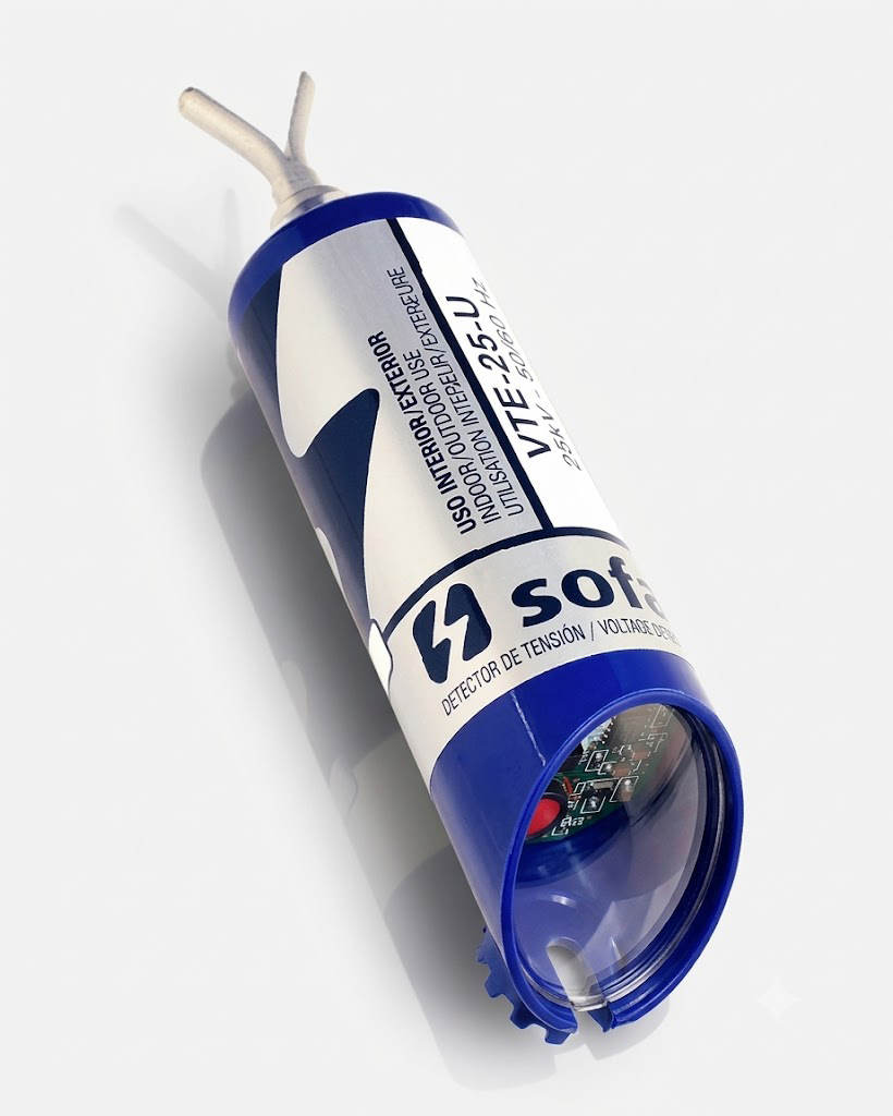 Bút thử điện AC 25 kV Sofamel VTE-25-U – Thiết bị cảnh báo điện áp có dây nối đất