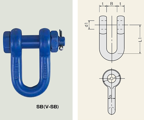 Ma ní chữ U chốt an toàn cường độ cao Kondotec SB(V-SB) tiêu chuẩn JIS V class — ảnh 3
