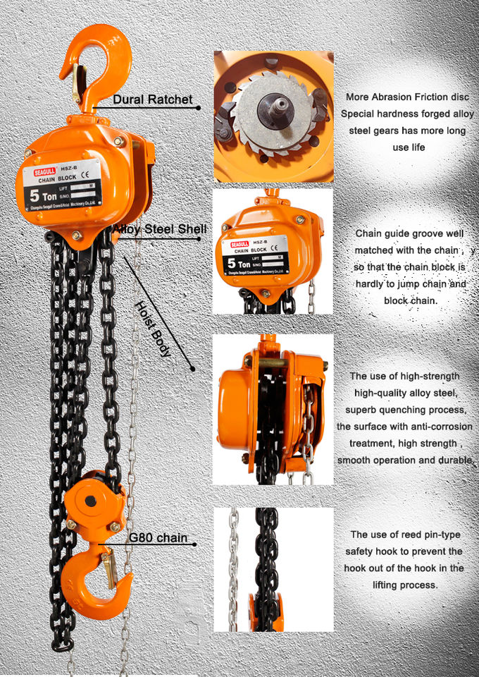 Pa lăng xích kéo tay 0.5–30 tấn SEAGULL HSZ-B: Nâng hạ an toàn, linh hoạt — ảnh 4