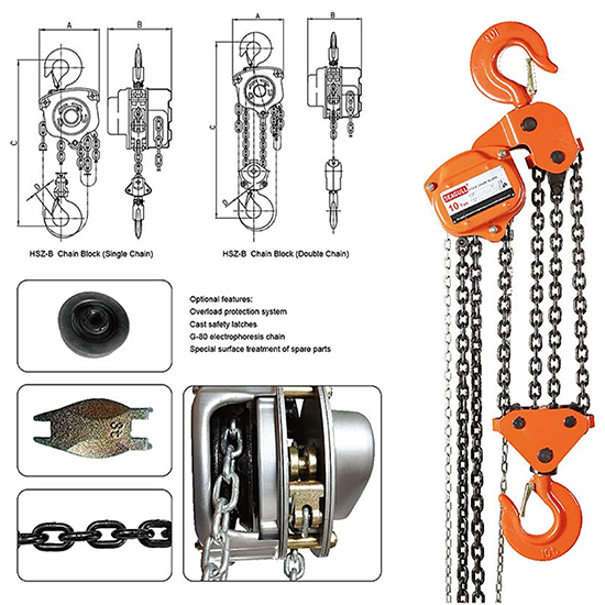 Pa lăng xích kéo tay 0.5–30 tấn SEAGULL HSZ-B: Nâng hạ an toàn, linh hoạt — ảnh 3