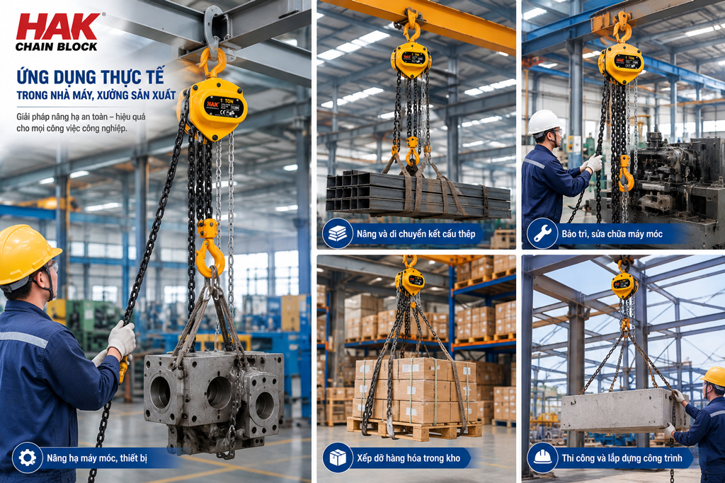 Pa lăng xích kéo tay HAK CB – Thiết bị nâng hạ hàng hóa từ 0,5 đến 20 tấn