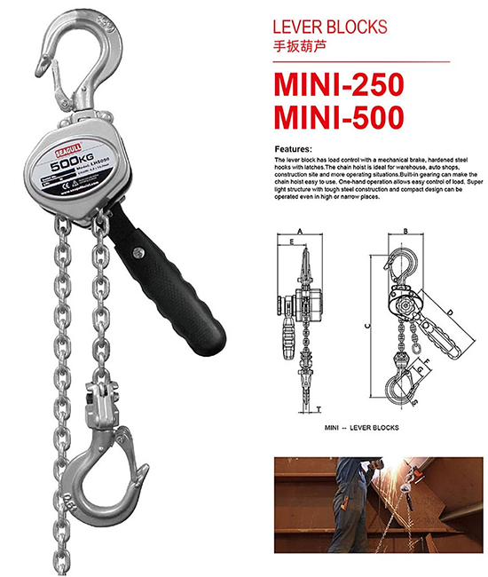 Pa lăng xích lắc tay 500kg Seagull MINI-500 – Nhỏ gọn, bền chắc, linh hoạt trong nâng kéo thủ công — ảnh 3