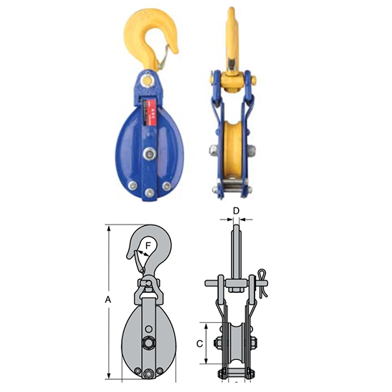 Ròng Rọc Đơn Đầu Móc KBC KP-5035 Hàn Quốc: Nâng Hạ An Toàn, Tải Trọng 0.5–5 Tấn — ảnh 3