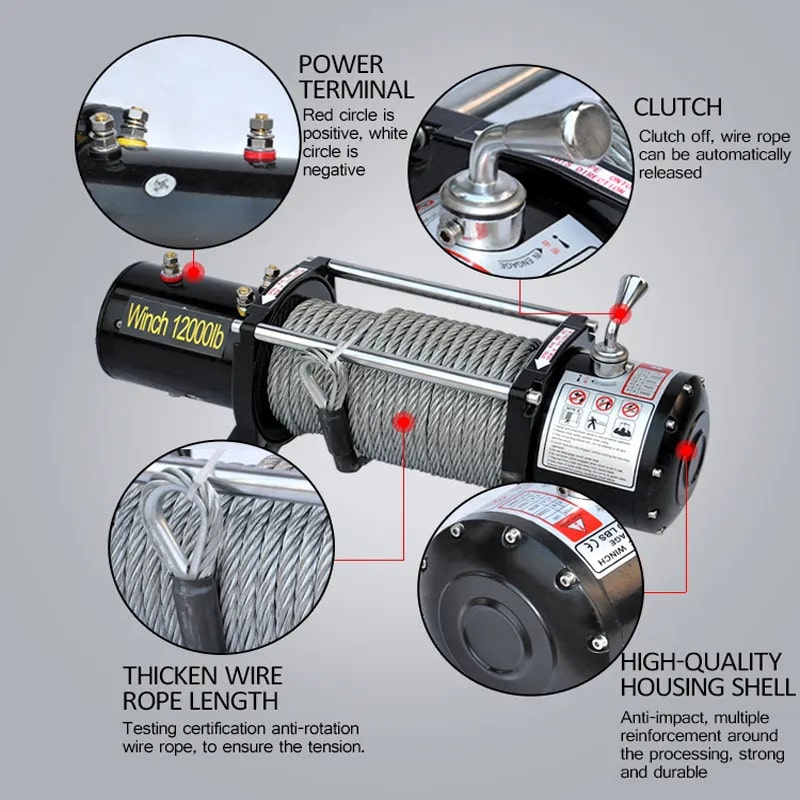 Tời Ắc Quy KENBO ATV | Lực Kéo Đến 9.090kg | Sử Dụng 12V/24V — ảnh 3