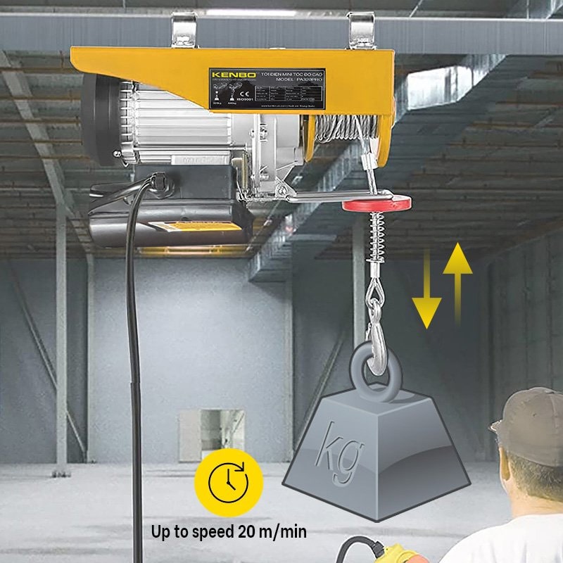 Tời Cáp Điện Treo KENBO PA PRO – Nhỏ Gọn Hiện Đại, Tốc Độ 20m/phút, Tải Trọng Đến 400kg — ảnh 4