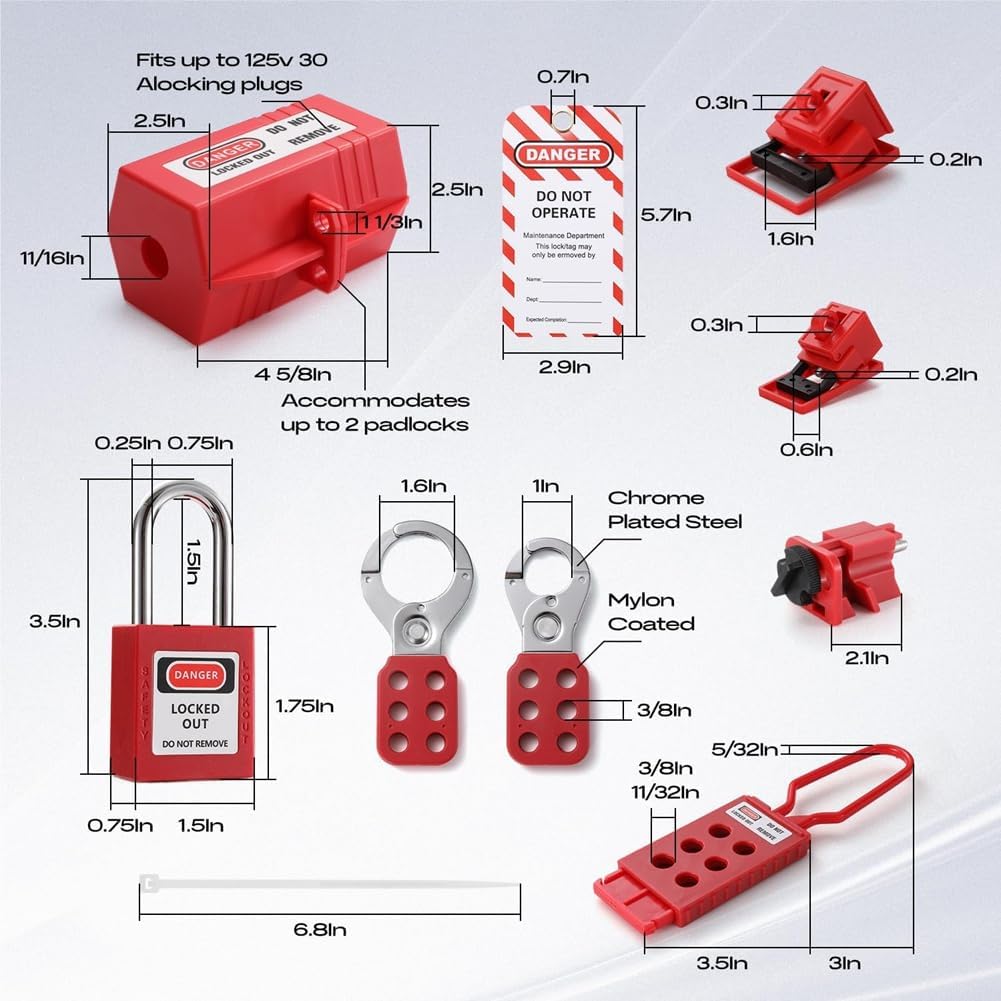 Bộ LOTO Điện 34 Chi Tiết PROLOCKEY TSK2B | 4 Khóa, Breaker & Plug Lockout — ảnh 3