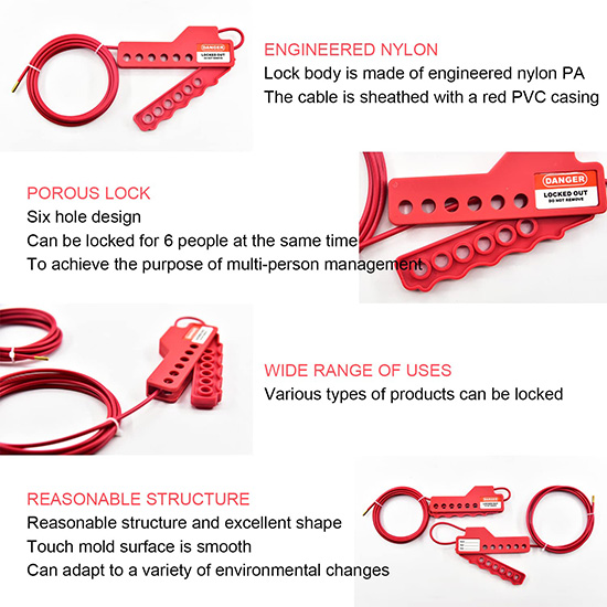 Khóa cáp dạng tay cầm PROLOCKEY CB05 – Khóa LOTO kinh tế, khóa đồng thời 6 người — ảnh 7