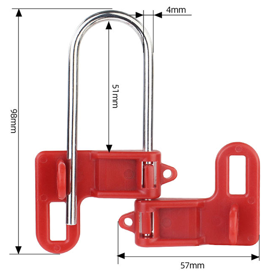 Khóa móc treo LOTO dạng bướm PROLOCKEY BAH21-2 – Hasp khóa nhóm 2 người, càng thép 4mm — ảnh 4