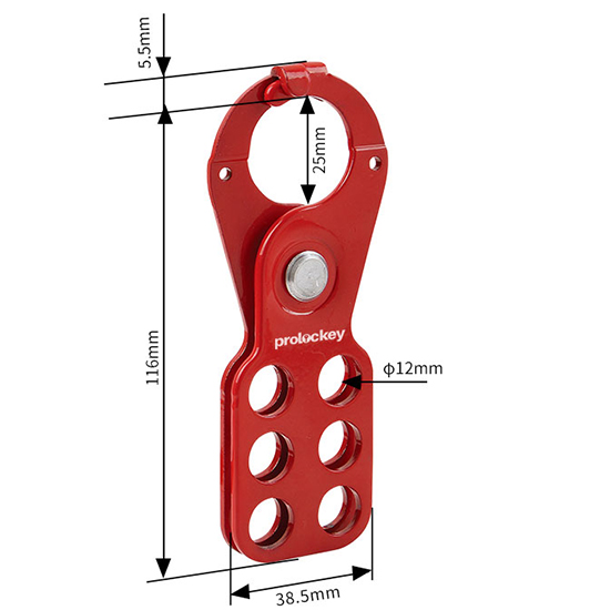 Khóa nhóm ngàm thép 25mm có chốt chống mở PROLOCKEY ESH01-H – Lockout Hasp 6 người — ảnh 4
