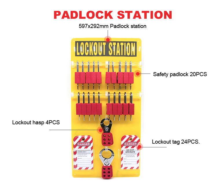 Trạm LOTO PROLOCKEY LG09 | 20 Khóa P38S-RED + Hasp + 24 Thẻ — ảnh 3