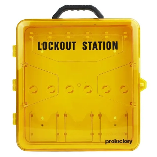 Trạm quản lý khóa LOTO cầm tay PROLOCKEY PLK23: 6 vị trí treo khóa và 3 túi trong suốt