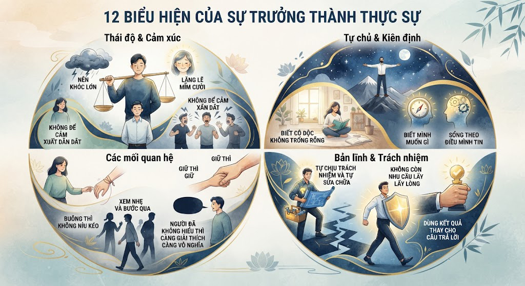 12 BIỂU HIỆN CỦA SỰ TRƯỞNG THÀNH THỰC SỰ 🌿✨