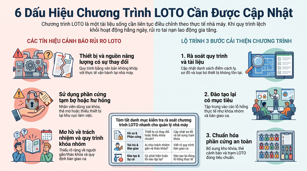 6 dấu hiệu chương trình LOTO của nhà máy cần cập nhật