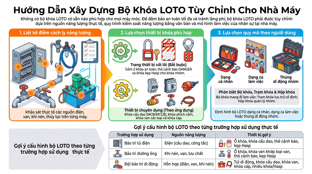 Cách xây dựng bộ khóa LOTO tùy chỉnh cho nhà máy của bạn