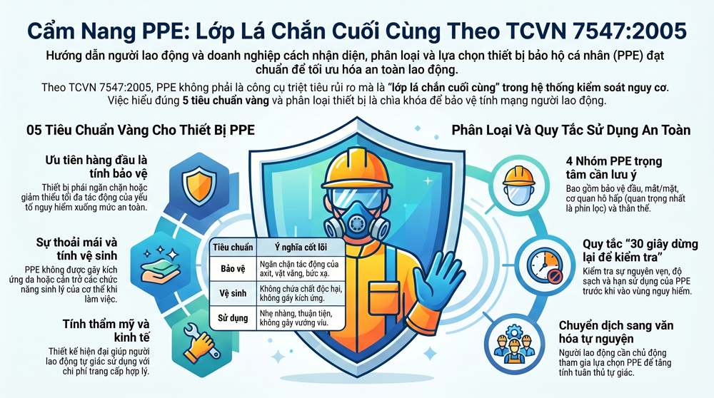 Cẩm Nang Nhận Diện và Phân Loại Phương Tiện Bảo Vệ Cá Nhân (PPE) Theo TCVN 7547:2005