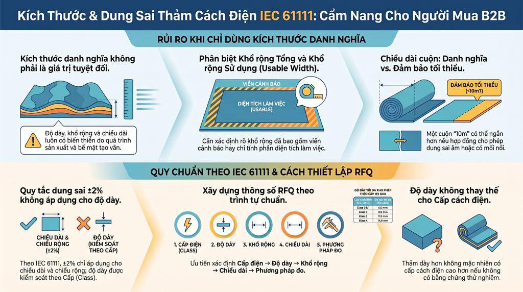Kích Thước Thảm Cách Điện: Độ Dày, Khổ Rộng và Chiều Dài Cuộn