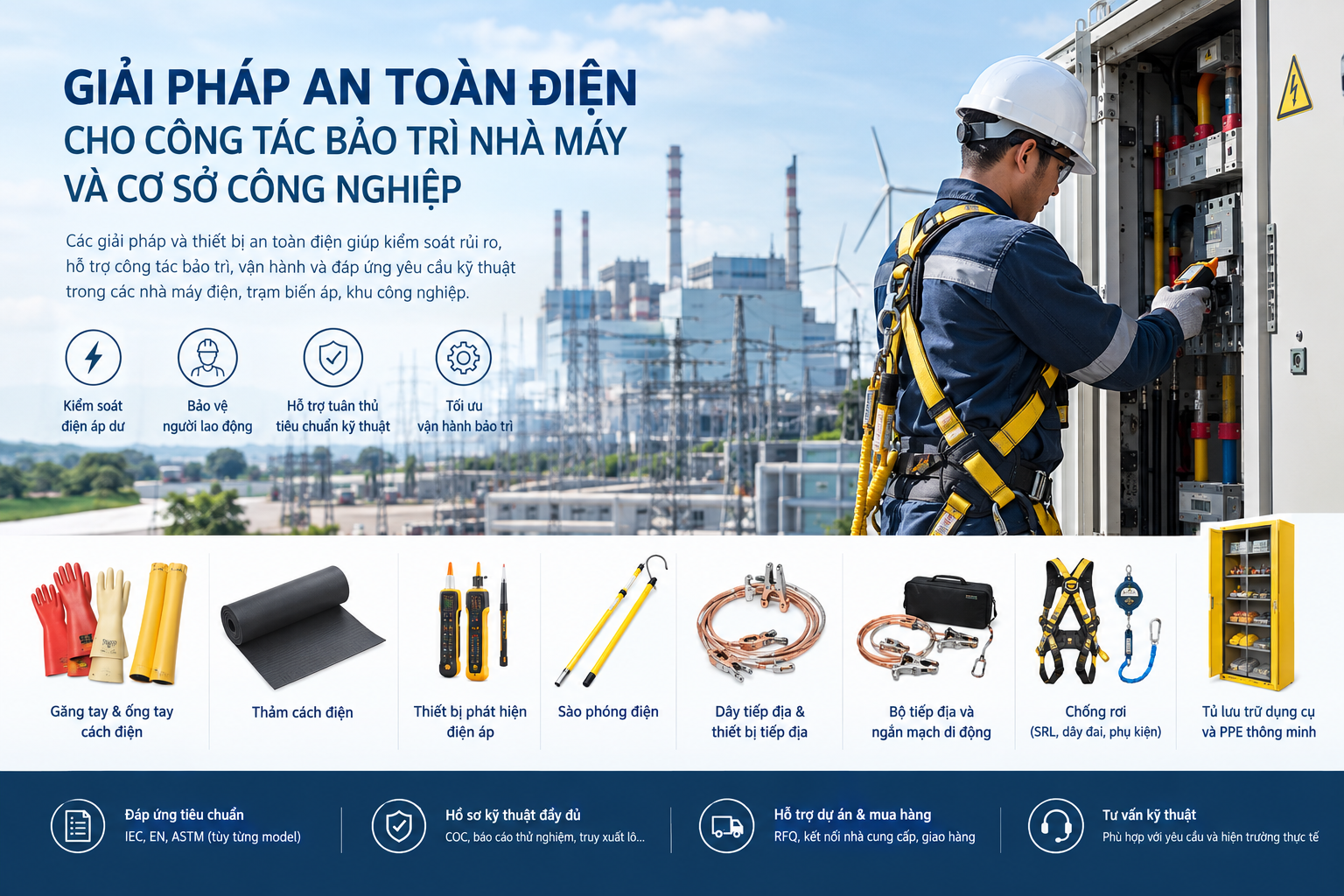 Giải pháp an toàn điện cho bảo trì nhà máy