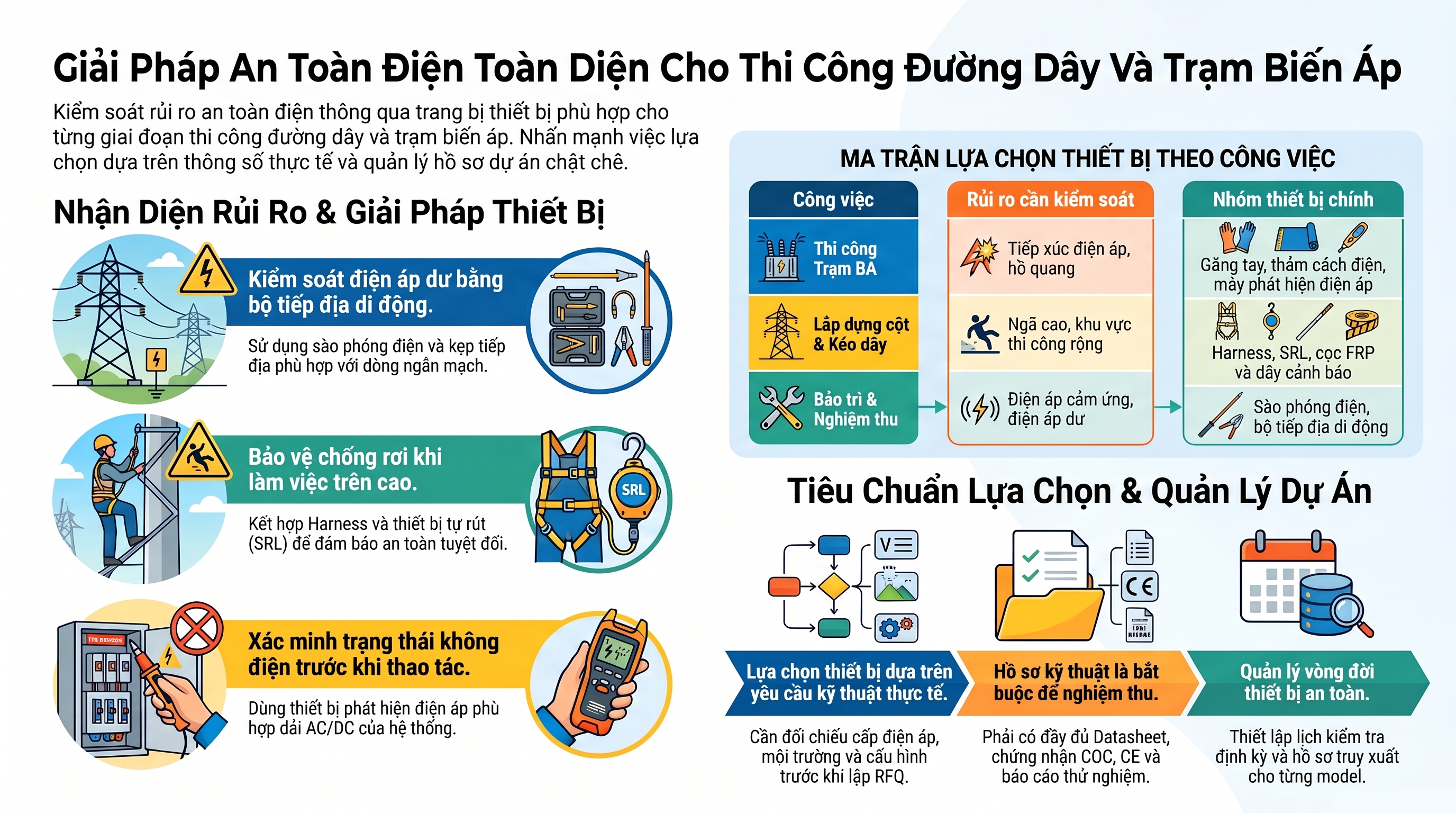 Giải pháp An toàn Điện Cho Thi Công Đường Dây Và Trạm Biến Áp