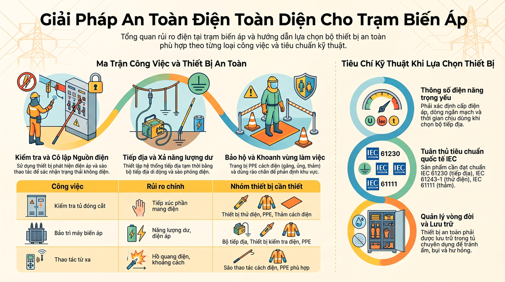 Giải pháp và thiết bị an toàn điện chuyên dụng cho trạm biến áp