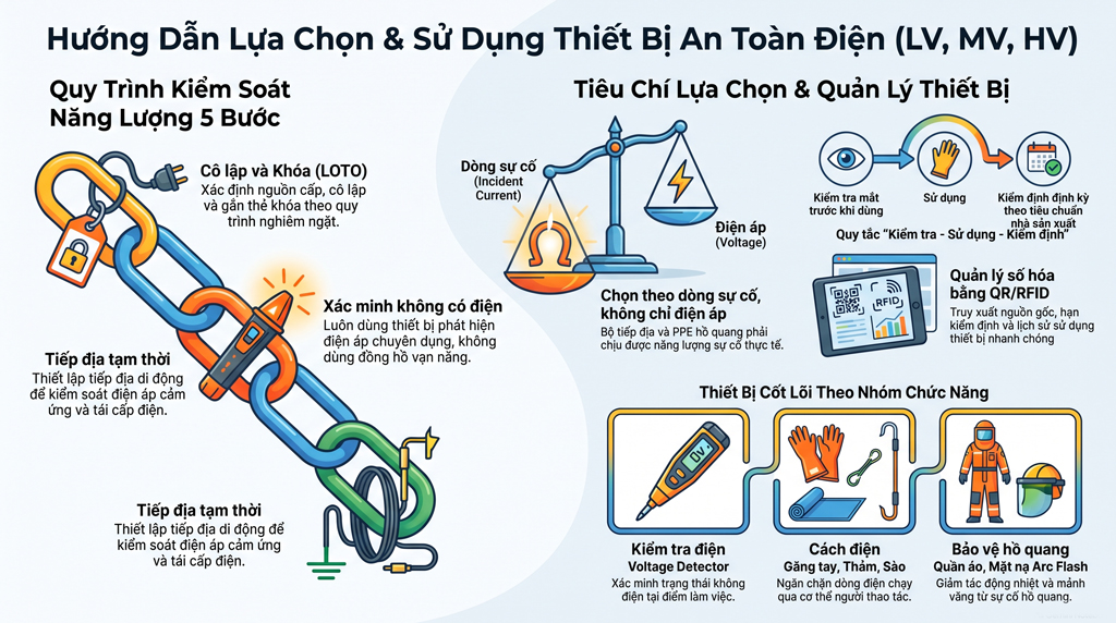 Hướng dẫn lựa chọn thiết bị an toàn điện cho hệ thống LV, MV và HV