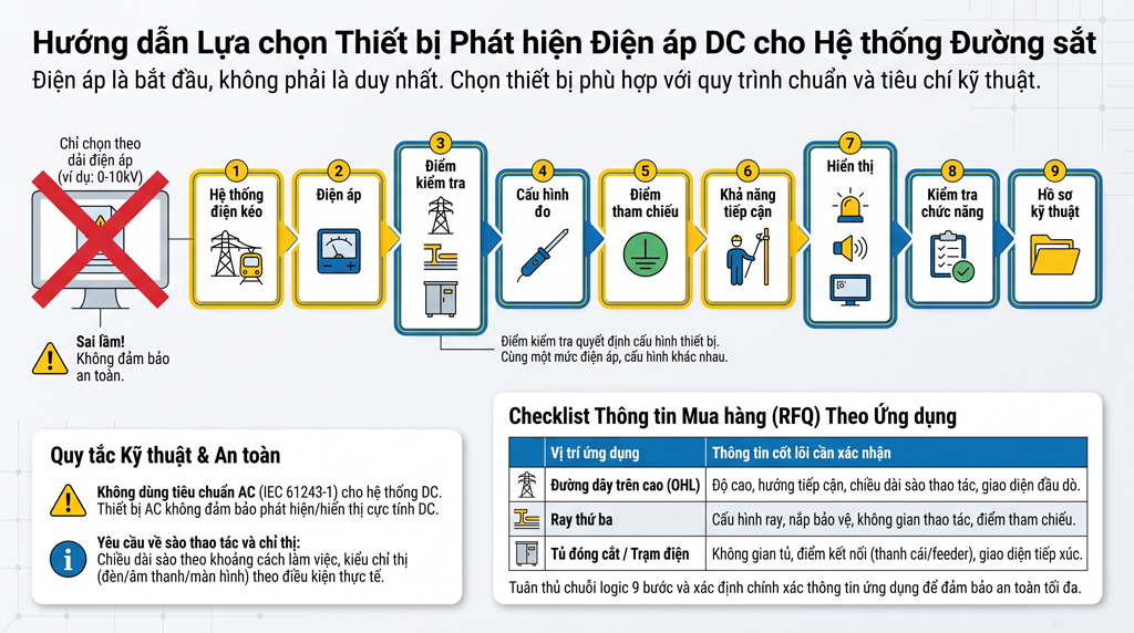 Hướng dẫn lựa chọn thiết bị phát hiện điện áp DC cho hệ thống đường sắt
