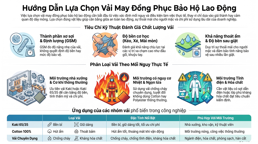 Hướng Dẫn Lựa Chọn Vải May Đồng Phục Bảo Hộ