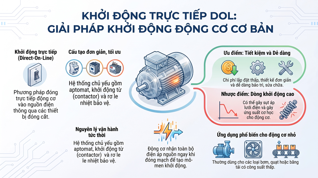 Khởi động trực tiếp DOL: Giải Pháp Khởi Động Động Cơ Cơ Bản