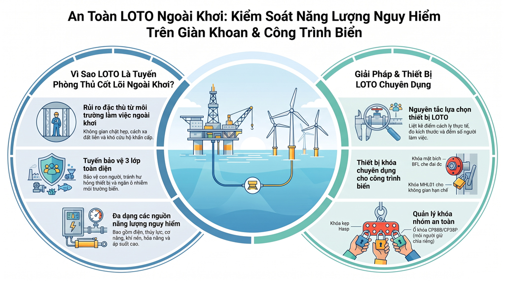 LOTO cho dự án ngoài khơi (offshore): điểm cô lập và thiết bị