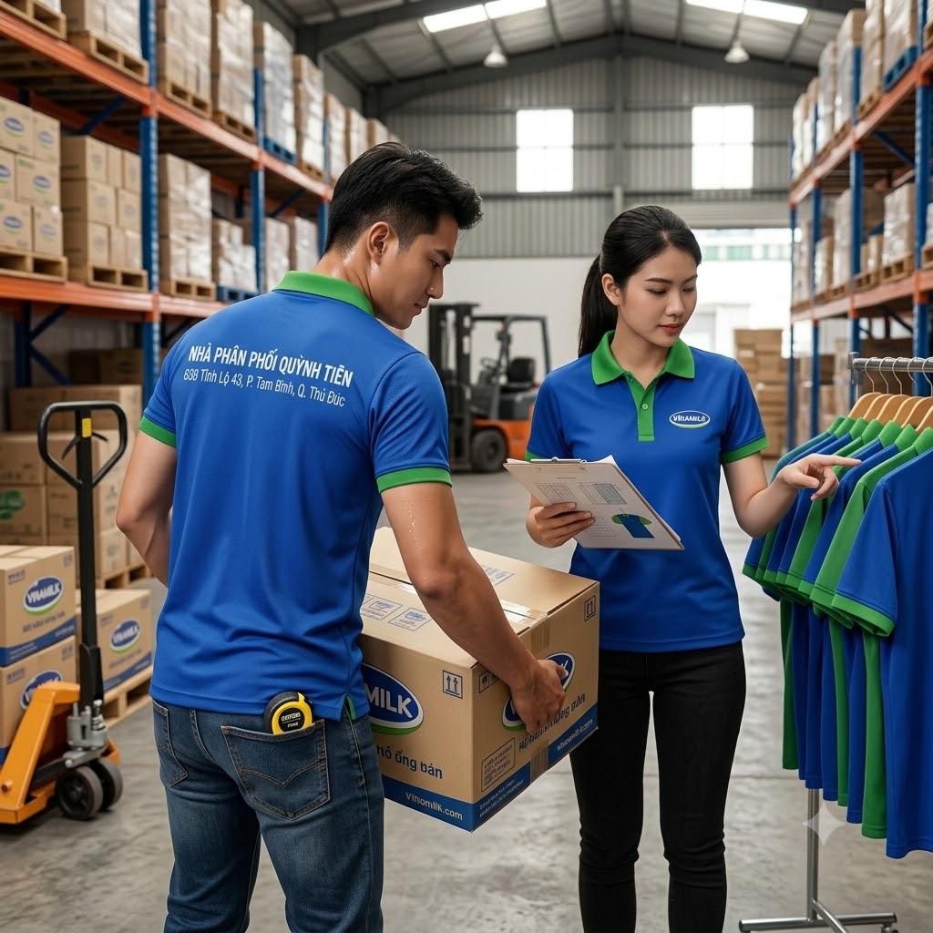 Áo Thun Đồng Phục Cổ Trụ Thun PE 2 Chiều TTK-PLNPPQT – Giải Pháp Đồng Phục Doanh Nghiệp