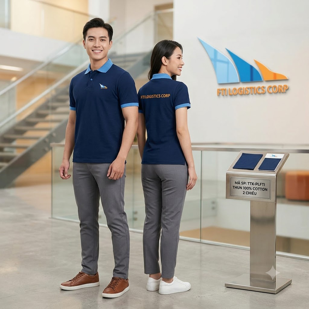 Áo Thun Đồng Phục Cổ Trụ 100% Cotton 2 Chiều TTK-PLFTI – Thoáng Mát, Chuyên Nghiệp, In Logo Theo Yêu Cầu