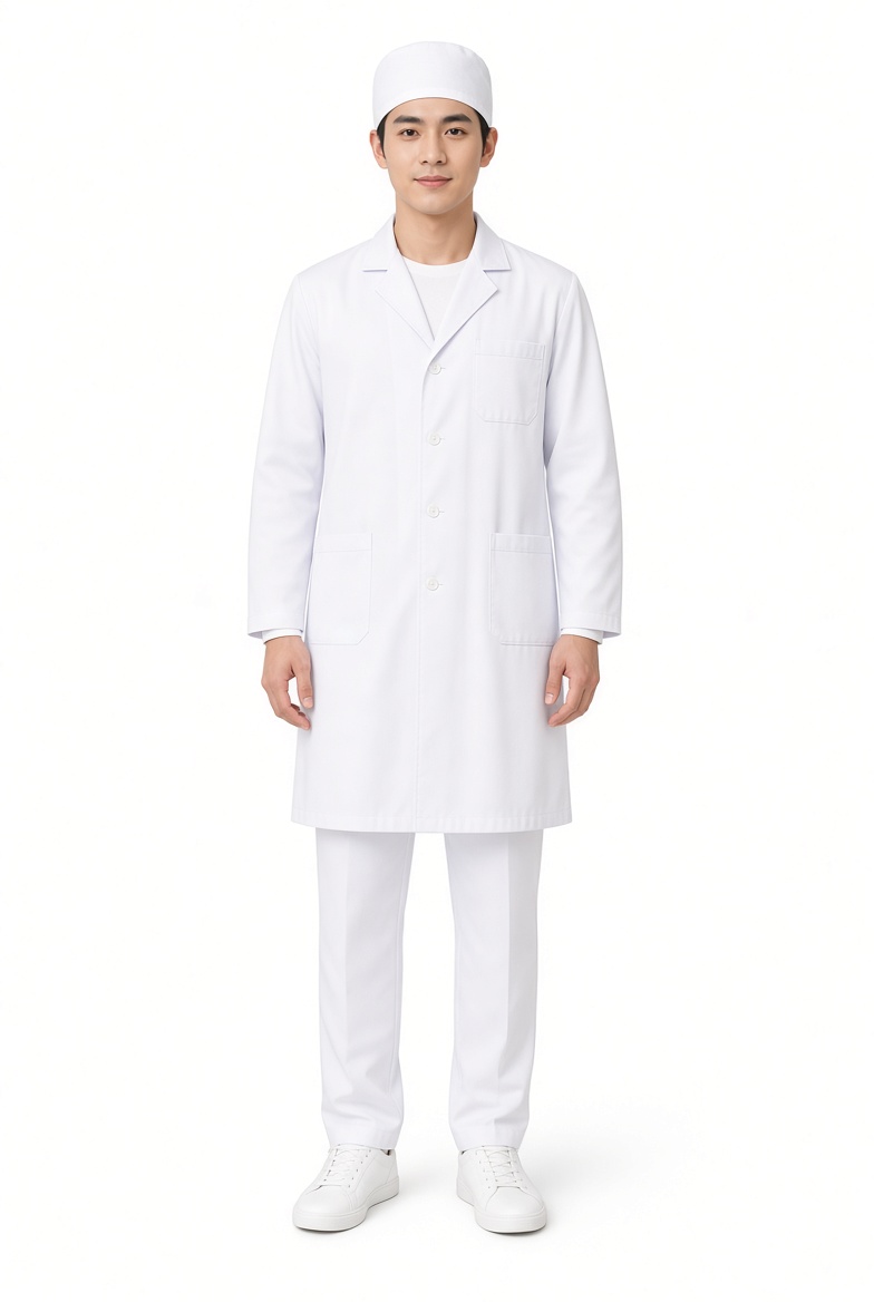 Đồng Phục Bác Sĩ Nam Mùa Hè YT-BSNA02H: Mẫu Áo Blouse Cổ Bẻ Danton Chuẩn Bộ Y Tế