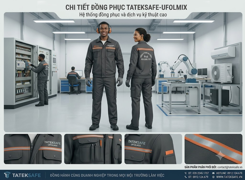 Đồng Phục Cơ Khí Vải Kaki TTK-UFPOLI: Thông Số Kỹ Thuật Và Cách Chọn Cho Xưởng