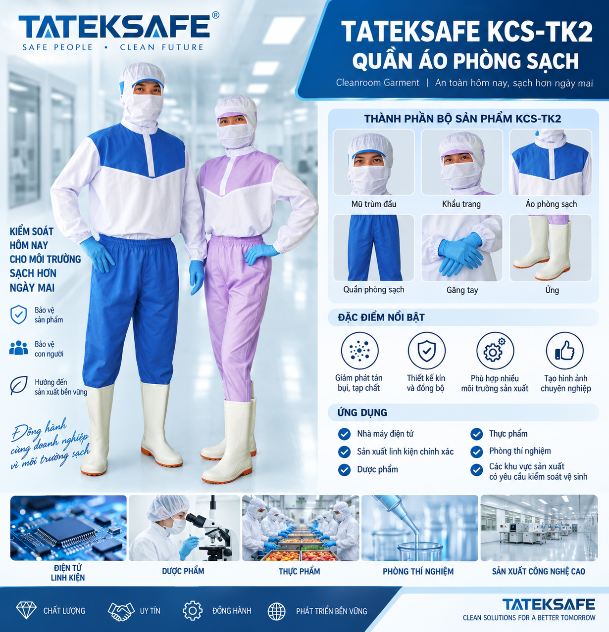 Đồng phục KCS - QC - Thống kê TATEKSAFE KCS-TK2 — ảnh 3