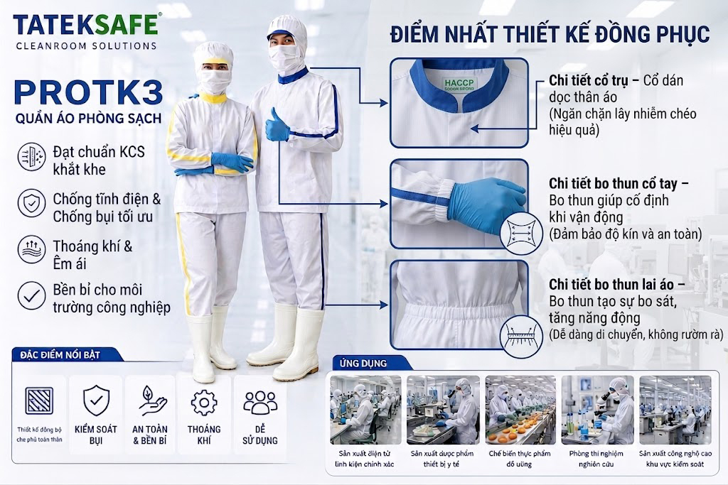 Đồng phục KCS-QC-Thống kê TATEKSAFE KCS-TK3 | Đồng Phục Nhà Máy Thực Phẩm — ảnh 3