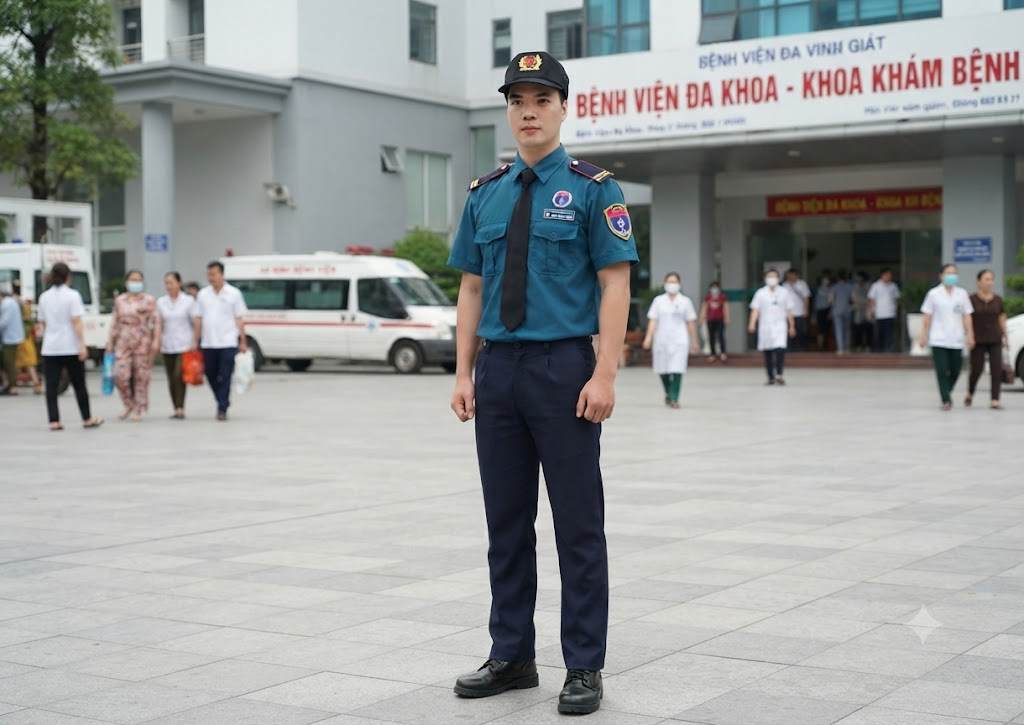 Trang Phục Nhân Viên Bảo Vệ Tay Ngắn Mùa Hè YT-NVBV01H – Uy Nghiêm Chuẩn An Ninh Cơ Sở Y Tế