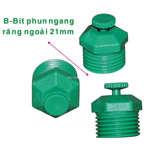 Béc bít phun nước ngang họng phun 6 ly ren ngoài phi 21 BN-BIT POM