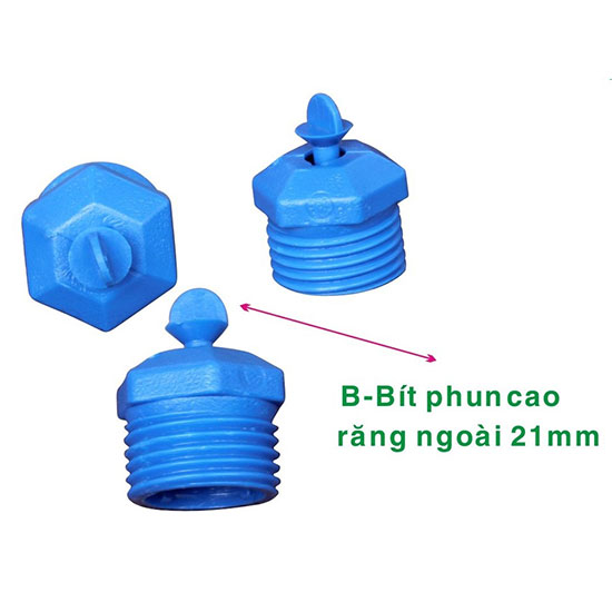 Béc bít phun nước cao họng phun 6 ly ren ngoài phi 21 BC-BIT POM