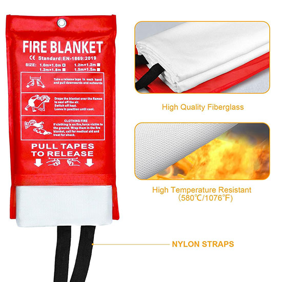 Chăn chữa cháy chịu nhiệt 500°C 120cmx120cm TATEKSAFE-FB1212 — ảnh 4