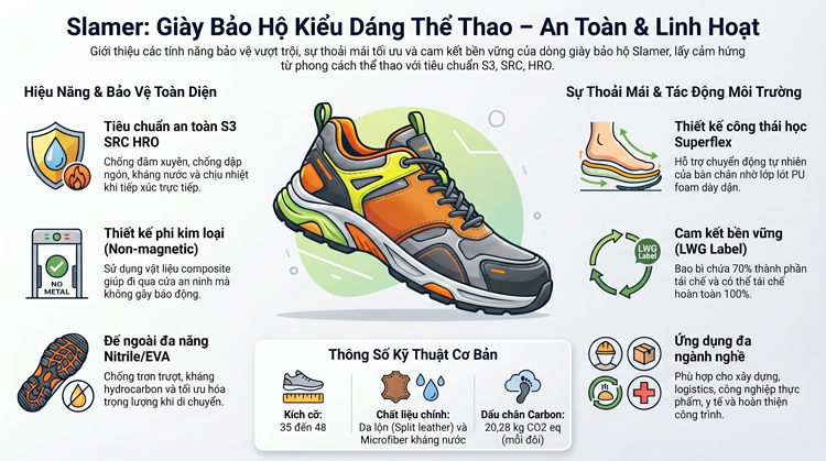 Giày Bảo Hộ Nữ Thấp Cổ PARADE Slamer 2011 S3: An Toàn & Phong Cách — ảnh 5