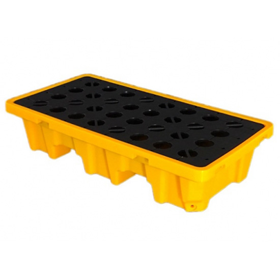 Pallet chứa 2 phuy chống tràn dầu và hóa chất PAL102