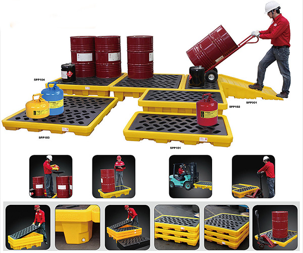 Sàn nhựa chứa phuy chống tràn dầu SYSBEL SPP101 loại 2 phuy — ảnh 3